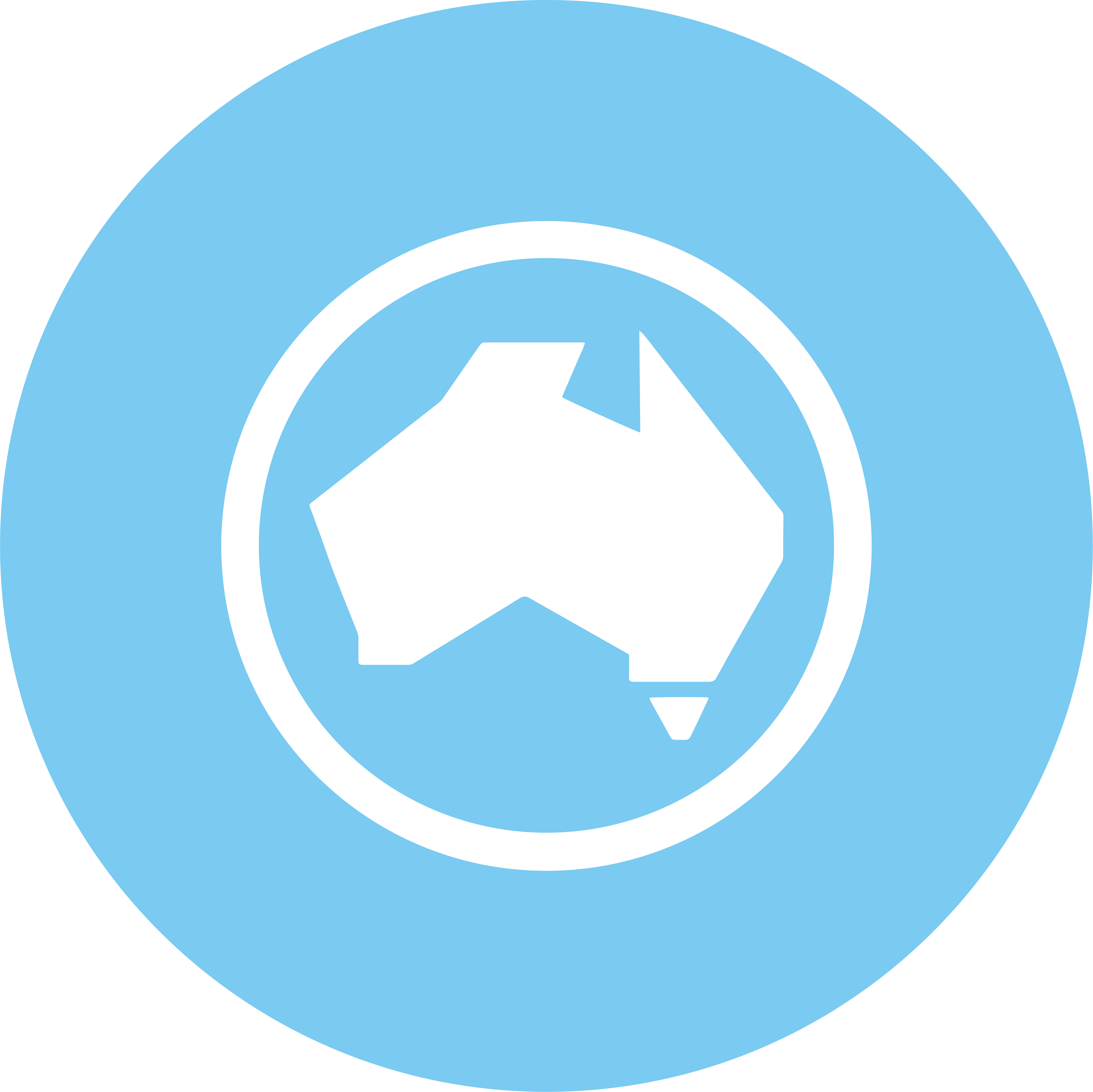Icon of Australia on blue background
