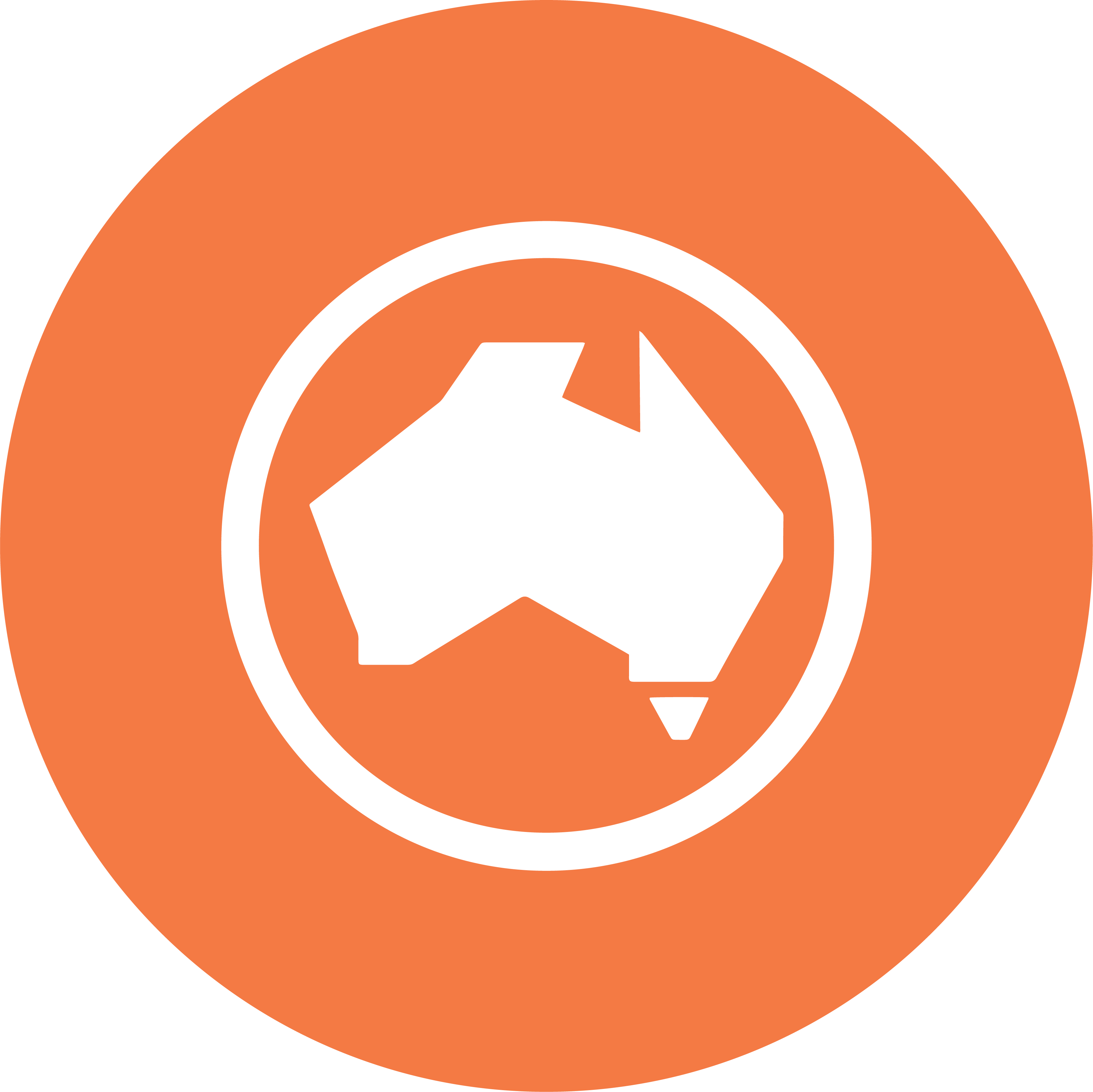 Icon of Australia on orange background